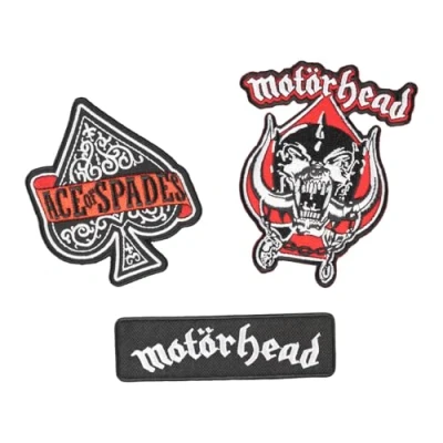 Image de Grupo Erik Ensemble de 3 Patches Motorhead à thermocoller, coudre, groupe, brodés, appliqués, pour vêtements, sacs dos