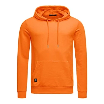 Image de RED BRIDGE Sweat à Capuche Sweatshirt avec Poche Frontale Pull de Base Large Gamme Couleurs Orange 4XL