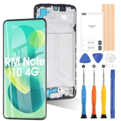 Image de ARSSLY Écran pour Xiaomi Redmi Note 10 4G/Note 10s 4G M2101K7AI M2101K7AG 6,43&quot; LCD Affichage Tactile en Verre Numérisant avec Outils (Noir Cadre)