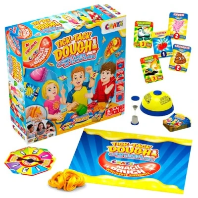 Image de Craze MAGIC Dough Jeu de société Tick Tack avec pâte à Modeler, Plateau pour Toute la Famille, 2+ Joueurs