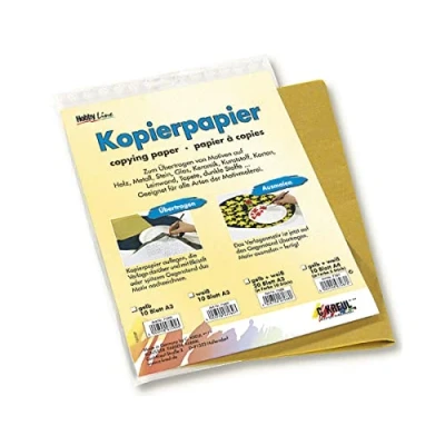 Image de Kreul 7590 Papier à Copier pour transférer des Motifs sur sous Verts foncés, 10 Feuilles Jaunes, env. 30 X 42 cm