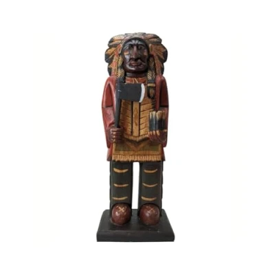 Image de Coco Papaya Totem Chef Indien d&#039;Amérique en Bois 50cm