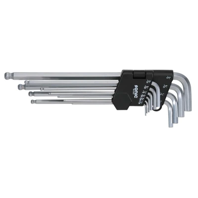 Image de SONIC 601003 Ensemble de tournevis coudés 1/16, 5/64, 3/32, 1/8, 5/32, 3/16, 7/32, 1/4, 5/16, 3/18 Acier chrome vanadium 10