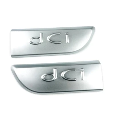 Image de 2 pièces chromées DCI badge emblème 8200717150 gauche droite compatible avec Renault Megane MK2 Scenic