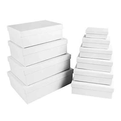 Image de Ideen mit Herz boîtes cadeaux avec couvercle en carton ensemble de 10 tailles différentes robuste idéal pour les anniversaires et mariages rectangulaire 8,5à24 cm