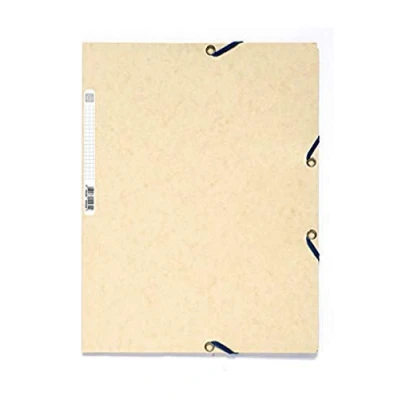 Image de Exacompta Réf. 55532E Carton de 25 chemises à élastiques pochettes 3 rabats en carte lustrée 400 g/m2 dimensions 24 x 32 cm pour documents au format A4 couleur ivoire
