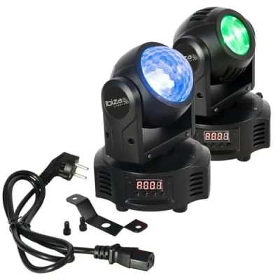 Image de Ibiza Light MH ASTRO BEAM Lyre Double Tête DMX 2 x 10W RGBW &amp;