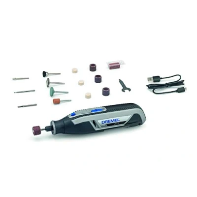 Image de Dremel Lite 7760 outils multifonctions sans fil 3,6V, Batterie Li ion, 15 accessoires et plage de rotation variable 8000 25000 tours/min pour couper, graver, poncer, nettoyer, polir