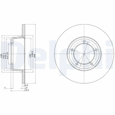 Image de DELPHI BG2297 Disque de frein 298 14 5 plein huilé non traité sans roulement roue, bague ABS LAND ROVER: Defender SUV, Range Rover 1