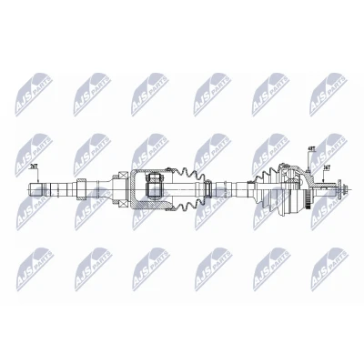 Image de NTY NPW VV 129 Arbre de transmission Essieu avant droit 978, 513 avec vis VOLVO: S60 I, V70 2