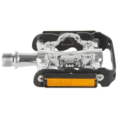 Image de Pédale Combinaison Peasy M WAVE noir / argent Axe: 9/16&quot; Cales pieds: SPD