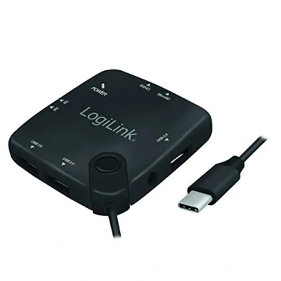Image de Logilink UA0344 OTG (on The Go) Hub Multifonction (USB Type C™) et Lecteur de Cartes mémoire pour SD/micro SD/M2/MS (Duo/Pro), Convient Smartphones tablettes Android avec