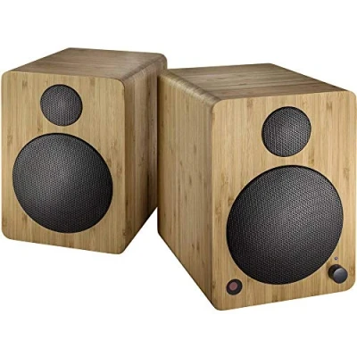 Image de Wavemaster Cube Mini Neo Kit d&#039;enceintes avec Streaming Câble/Bluetooth 36 W pour TV/PC/Tablette/Smartphone, Bambou