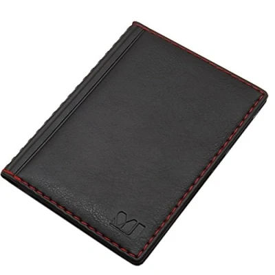 Image de Élégante Pochette de Carte d&#039;identité et Porte crédit 4 Compartiments MJ Design Germany Made in UE en diverses Couleurs Designs (Design / Noir)
