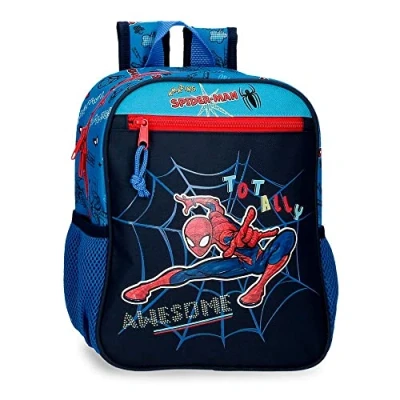 Image de Marvel Spiderman Sac à Dos Préscolaire Totalement génial Adaptable au Trolley Bleu 23x28x10 cms Polyester 6,44L