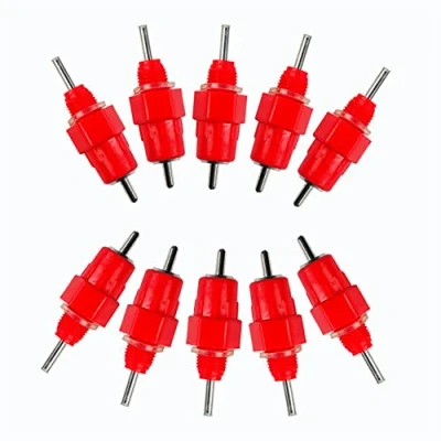 Image de Lucky Farm 10 Pcs Volaille Eau Mamelon Buveur Tétine Poulet Feeder Fournitures Type De Printemps Fontaine Potable Bouche (10 Pcs)