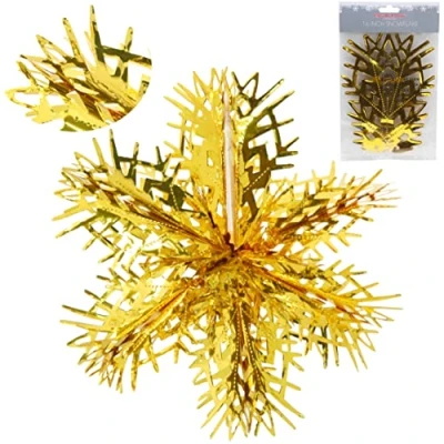 Image de Christmas Concepts® 16&quot; (1,3 pi) Décoration à Suspendre en 3D avec Grand Flocon de Neige Aluminium Garniture Noël (Or)