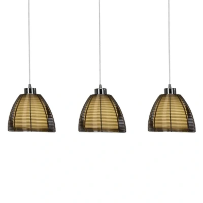 Image de Lampe suspendue BRILLIANT 61176 53 3 lampes Marron Style Industriel