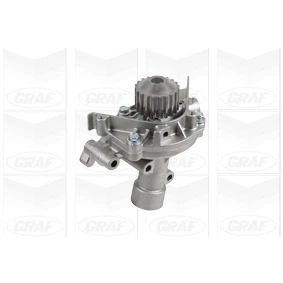 Image de GRAF PA1045 Pompe à eau 20 avec couvercle, bague d&#039;étanchéité mécanique Tôle d&#039;acier 59,84 pour transmission par courroie de distribution