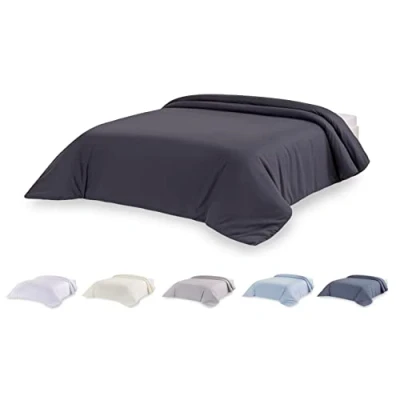 Image de Todocama Housse de Couette en Microfibre pour au Toucher Extra Doux (Gris foncé Lit 135/140/150 220 x cm).
