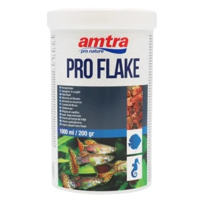 Image de Amtra Pro Flake Aliment Complet pour Poissons d&#039;Aquarium d&#039;eau Douce et des Mer, Flocons, 1000 ML