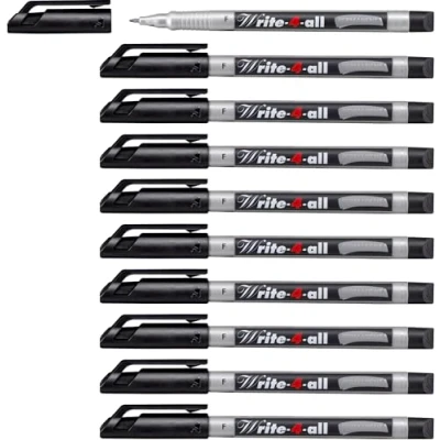 Image de STABILO Lot de 10 Marqueur permanent Write 4 all F Fin 0,7 mm Noir