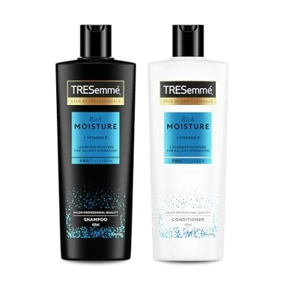 Image de TRESemmé Rich Moisture Shampooing et Après shampooing, pour cheveux secs abîmés 400 ml +