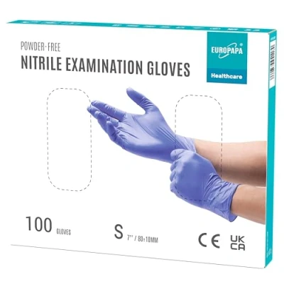 Image de EUROPAPA® Lot de 100 gants jetables en nitrile sans latex non stériles