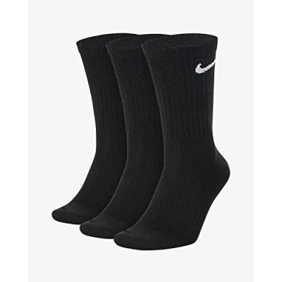 Image de Nike Mixte Cush Crew 3p Value Chaussette, Noir/ Blanc, L EU