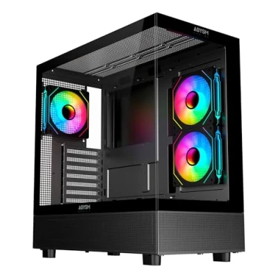 Image de ABYSM Gaming Boîtier PC Gamer Danube SAVA H400 Prime Black ATX, avec Trois Ventilateurs ARGB, capacité pour Cartes Graphiques jusqu&#039;à 410 mm