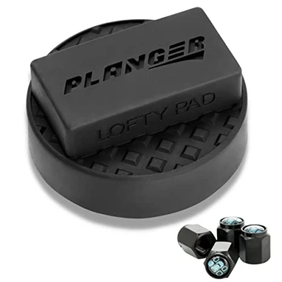 Image de PLANGER® Lofty Pad + 4 Bouchons de Valve Tampon pour cric avec Conception antidérapante Protégez Votre Voiture en la Levant par Le hydraulique Construit Caoutchouc très résistant…
