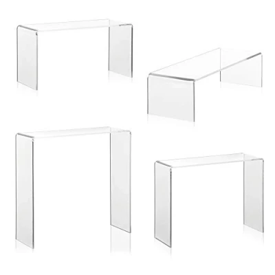 Image de Set de supports décoratifs pour chaussures, cosmétiques, objets collection en Plexiglas d&#039;origine 4 hauteurs différentes