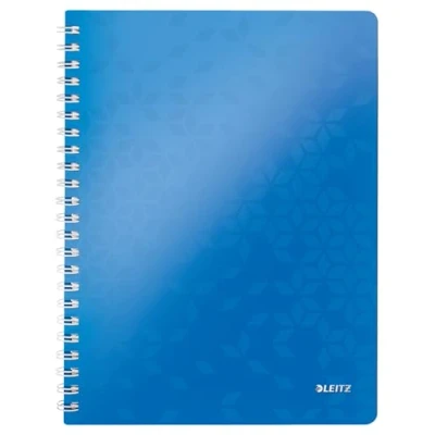 Image de Leitz, Cahier à spirales A4 PP ligné, 160 pages 80g/m², Leitz WOW, Bleu, 46370036