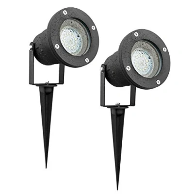 Image de SEBSON 2x Lampe de Jardin à LED avec Piquet et Spot orientable, IP65, GU10 3,5W 300lm 6500K