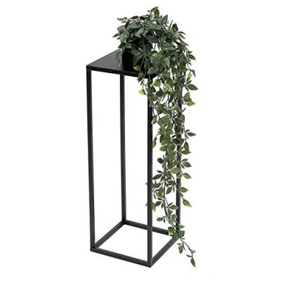 Image de DanDiBo 96315 Tabouret à fleurs carré en métal noir 50 70 cm Table d&#039;appoint Colonne de moderne