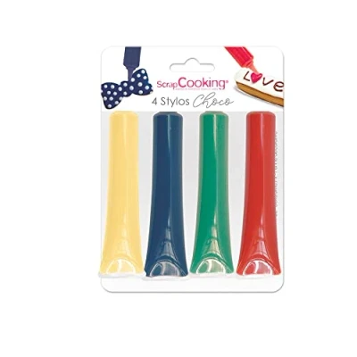 Image de SCRAP COOKING Stylos Goût Choco Rouge/Bleu/Jaune/Vert 4 x 25 g