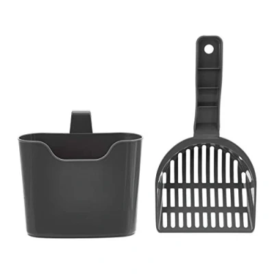 Image de Amazon Basics Pelle à litière chat avec support de fixation, 2 Unité (Lot 1)