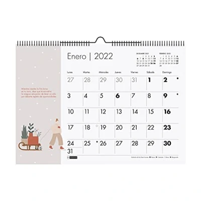 Image de Miquelrius Calendrier mural 2022 Slow Life Format A3 (420 x 296 mm) avec espace pour notesEspagnol Vacances Espagne