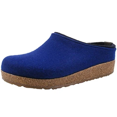 Image de HAFLINGER Chaussons Mixte Adulte Grizzly Kris 711056, Pointure:41 EU, La Couleur:Bleu