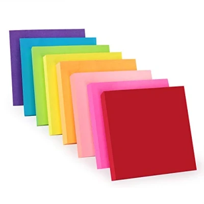 Image de ZCZN 8 Feuillets autocollants sticky Notes de couleur vive, 76 x mm, 100 feuilles/Pad Self Notes, pads