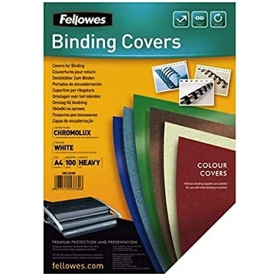 Image de Fellowes Chromolux Pack de 100 Couvertures reliure A4 Blanc