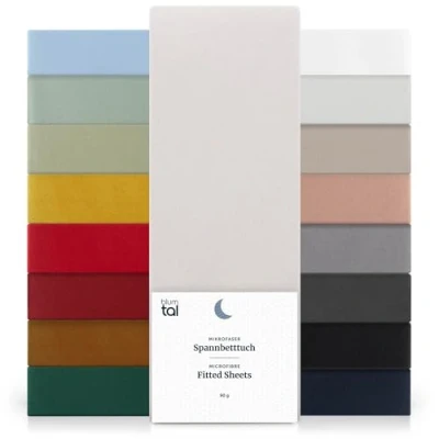Image de Blumtal Basics Lot De 2 Drap Housse160 x 200 30cm Housse 160 30cm, Microfibre Haute Qualité Doux, Résistant, Anti Plis Certifié Oeko Tex Moonlight Grey Gris