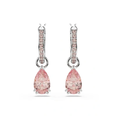 Image de Swarovski Attract DROP PEAR CUT TONE Plated Boucles d&#039;oreilles, Femme, Taille: One Size, Pink