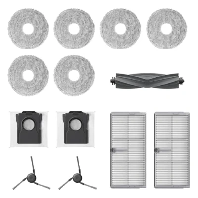 Image de Dreame Kit d&#039;accessoires pour robot X40 Ultra et complet comprenant 6x chiffons (3 paires), 2x filtres, 2 sacs à poussière, brosses latérales, 1x brosse principale