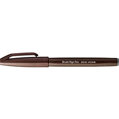 Image de Pentel SES15C E3X Lot de 10 stylos à pointe en fibre Marron foncé