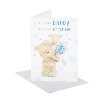 Image de UK Greetings Carte de fête des pères pour papa la part son fils avec enveloppe Motif ours bleu