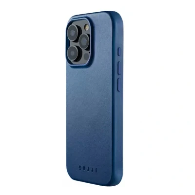 Image de MUJJO Coque en Cuir iPhone 16 Pro Max Bleu CL 055 BL