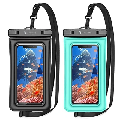 Image de Syncwire Pochette Étanche Smartphone [Lot de 2] Jusqu&#039;à 7.0 Pouces Housse Imperméable Téléphone Portable IPX8 Touch Sensible Compatible avec iPhone 12 Pro Max/12/11 Max /Huawei/Sumsung etc.