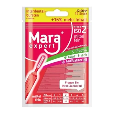 Image de Mara Expert Brosses à dents pour les espaces interdentaires aromatisés la menthe, enrobées de fluor et chlorhexidine, haleine fraîche, consultez votre dentiste