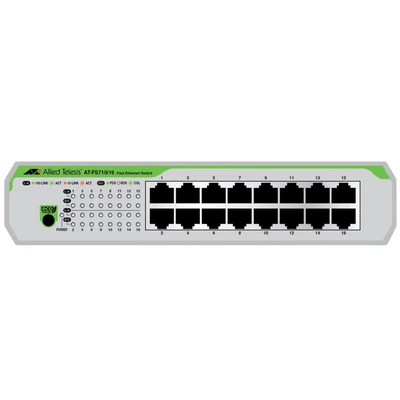Image de Allied Telesis AT FS710/16 50 Non géré Fast Ethernet (10/100) 1U Vert, Gris Neuf